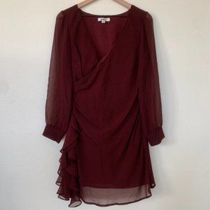 BB Dakota Striped Faux-Wrap Dress